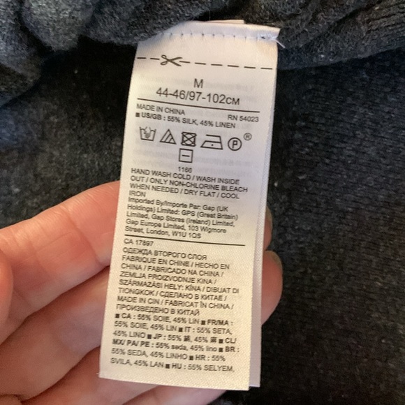 BANANA REPUBLIC.Long Sleeve,Dark Slate Gray Lightweight Sweater.Silk/Lin… - Picture 8 of 8